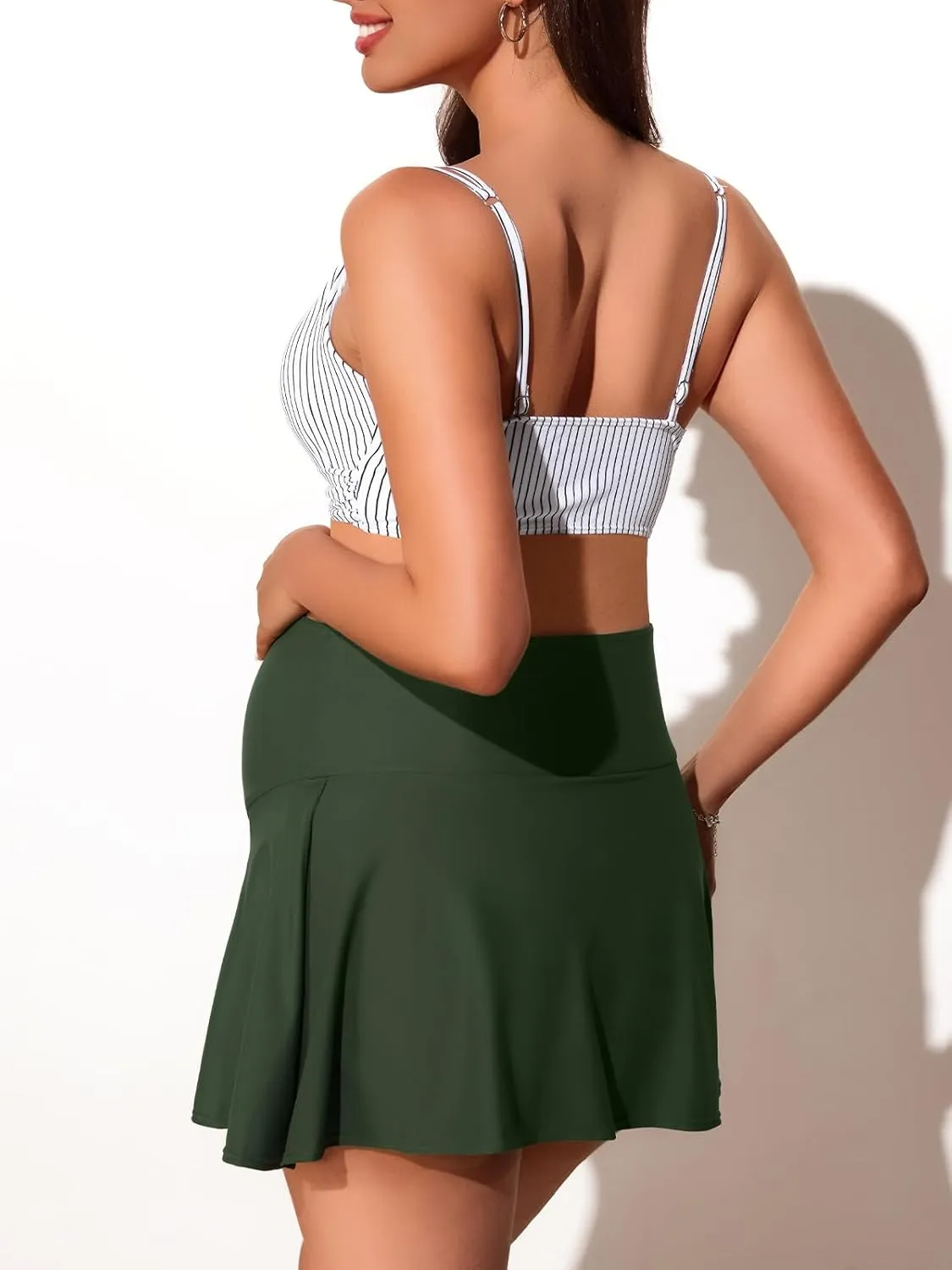 Summer Mae Maternity Swim Dress Two-Piece Bikini Swimsuit Pregnancy Bathing Suit with Pockets