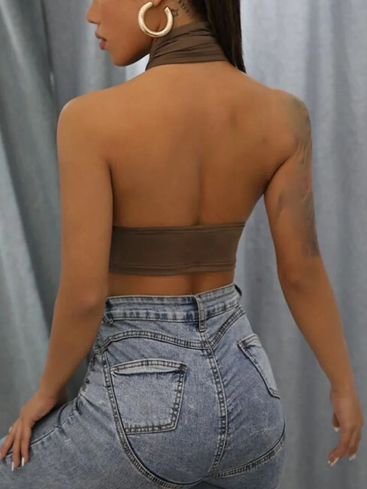 SUMMER WHITE  ELEGANT HALTER TOP