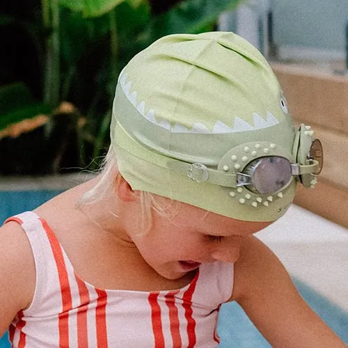 SUNNYLiFE Kids Swim Goggles Cookie The Croc Khaki