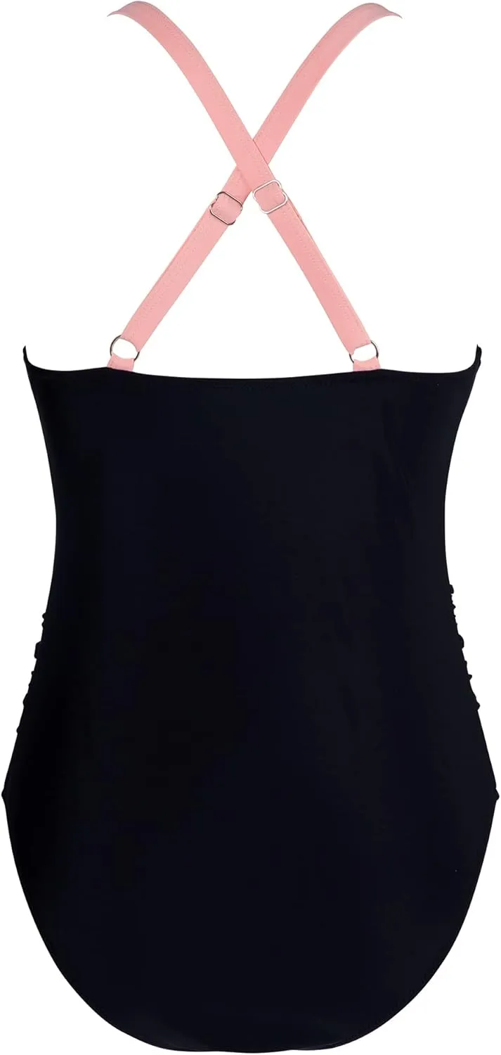 SUUKSESS Women Wrap Cut Out One Piece Swimsuit High Waisted Monokini Bathing Suit