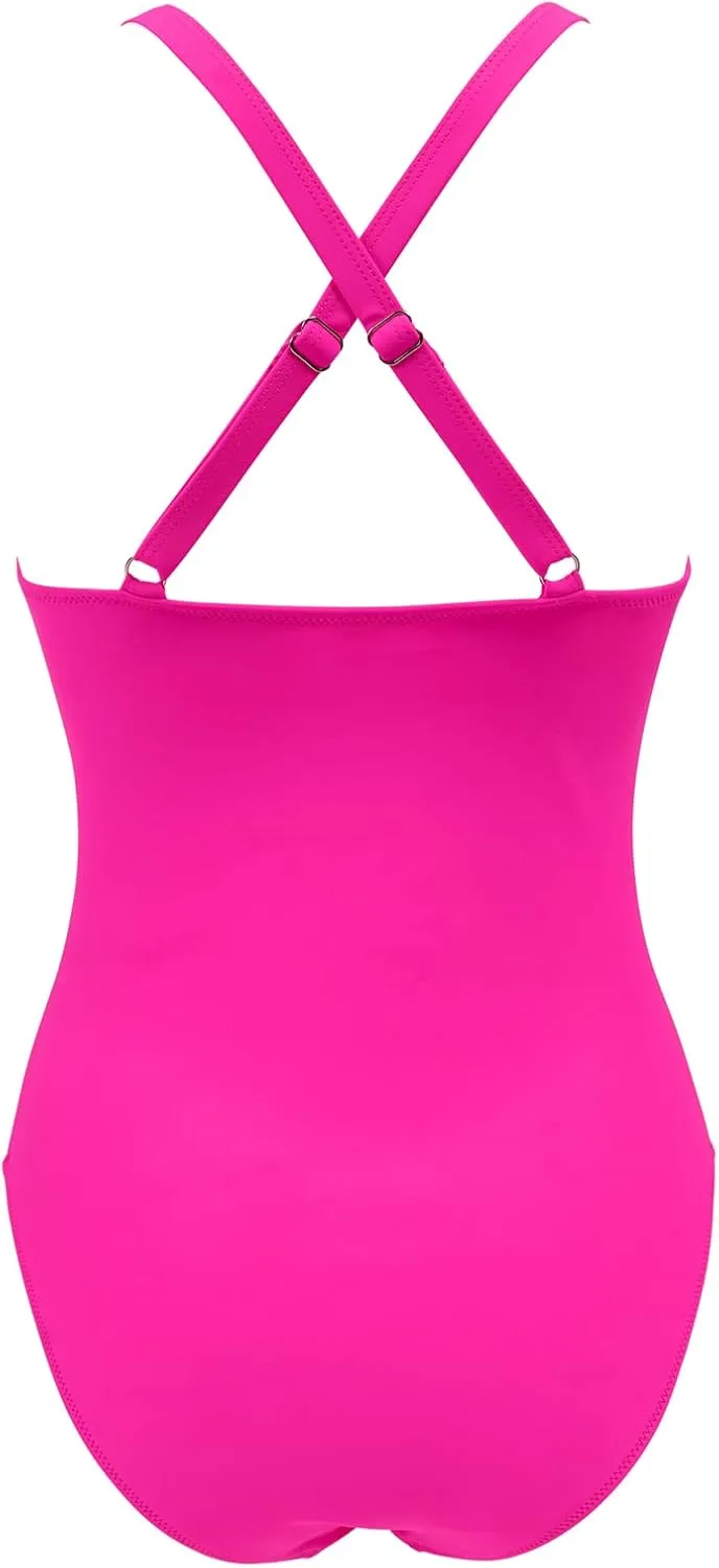 SUUKSESS Women Wrap Cut Out One Piece Swimsuit High Waisted Monokini Bathing Suit