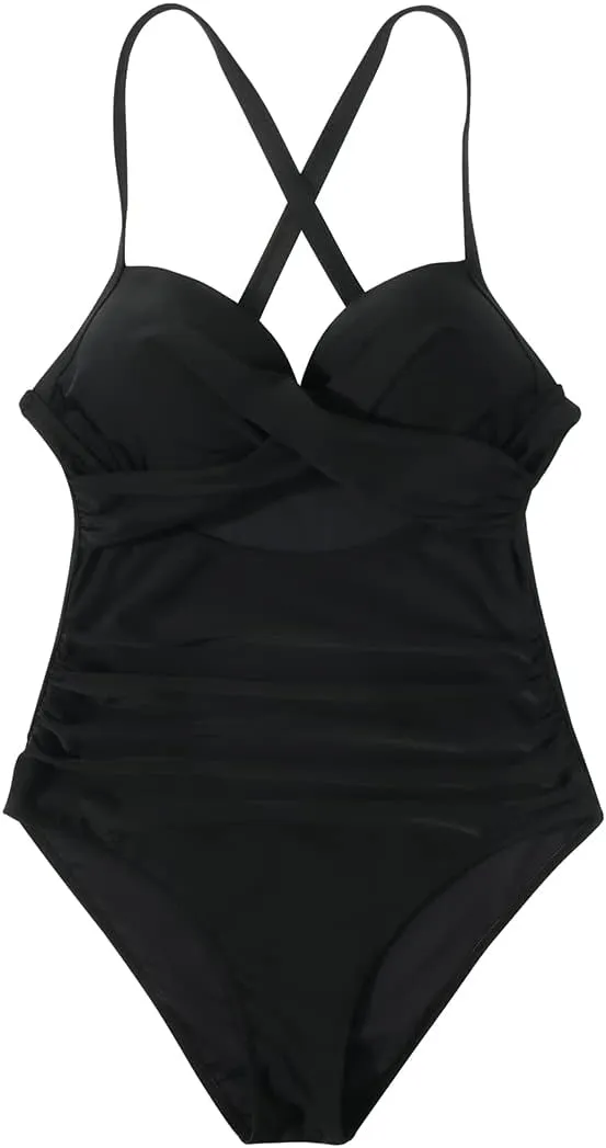 SUUKSESS Women Wrap Cut Out One Piece Swimsuit High Waisted Monokini Bathing Suit
