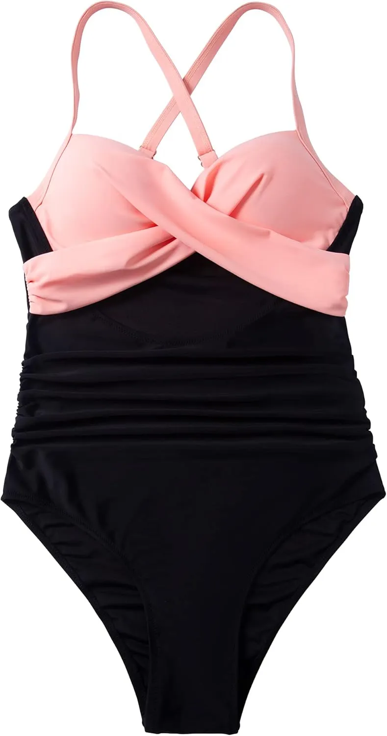 SUUKSESS Women Wrap Cut Out One Piece Swimsuit High Waisted Monokini Bathing Suit