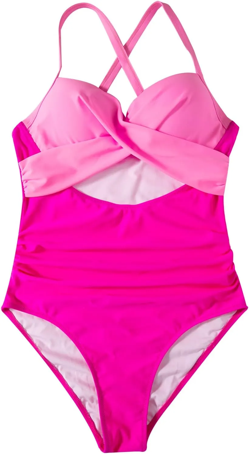 SUUKSESS Women Wrap Cut Out One Piece Swimsuit High Waisted Monokini Bathing Suit