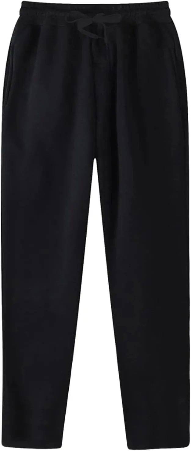 Sweatpants for Men Fall and Winter Pockets Padded Training Sports Trousers Linen Cargo Pants Plus Size Trousers