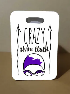 Swim Bag Tag, Crazy Swim Coach, Custom Luggage Tag