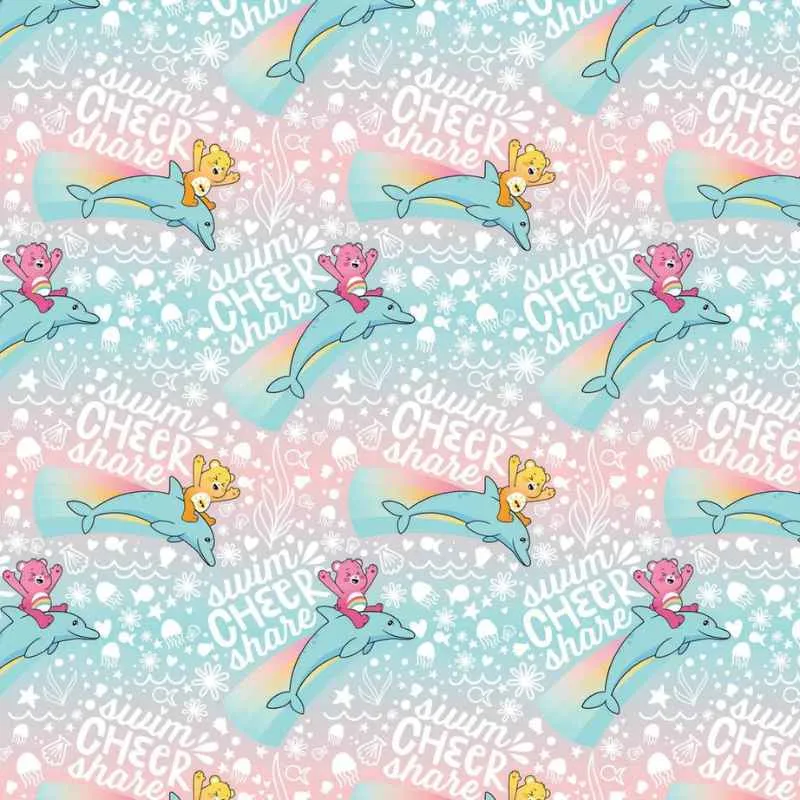 Swim Cheer Share Care Bears, Mer Bears Pink