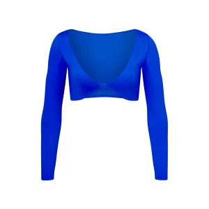SWIM LONG SLEEVE SHRUG | COBALT