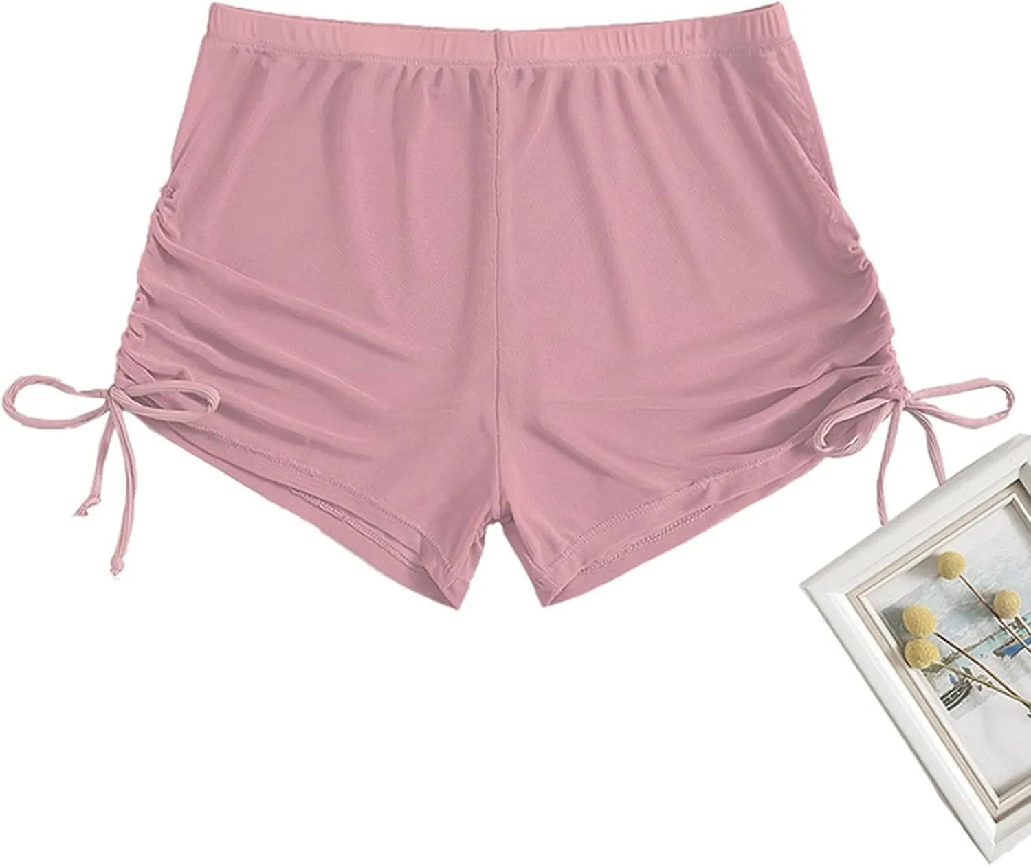 Swim Shorts for Women Swimwear Summer Sheer High Waisted Board Shorts See Through Sexy Mesh Beach Swimsuit Bottoms