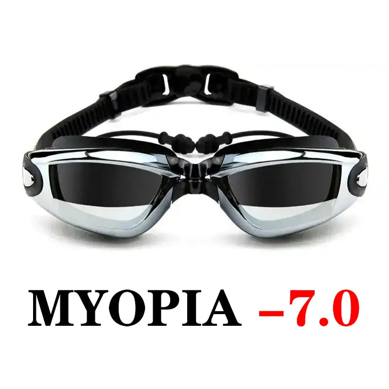 Swimming Goggles Prescription Women Men Adjustable UV Protect Waterproof Anti Fog Myopia Eyewear Swim Pool Diving Water Glasses