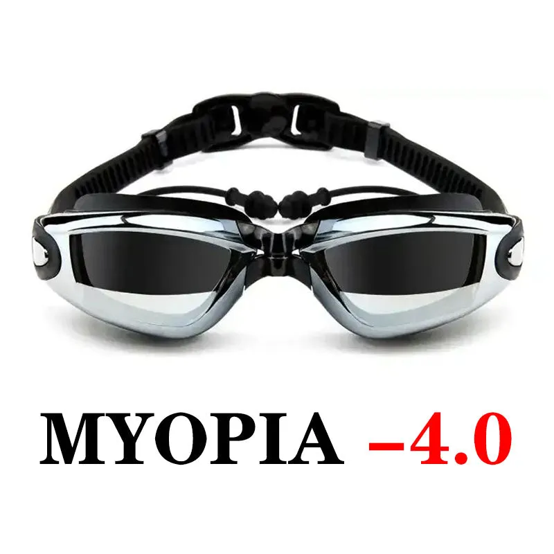 Swimming Goggles Prescription Women Men Adjustable UV Protect Waterproof Anti Fog Myopia Eyewear Swim Pool Diving Water Glasses