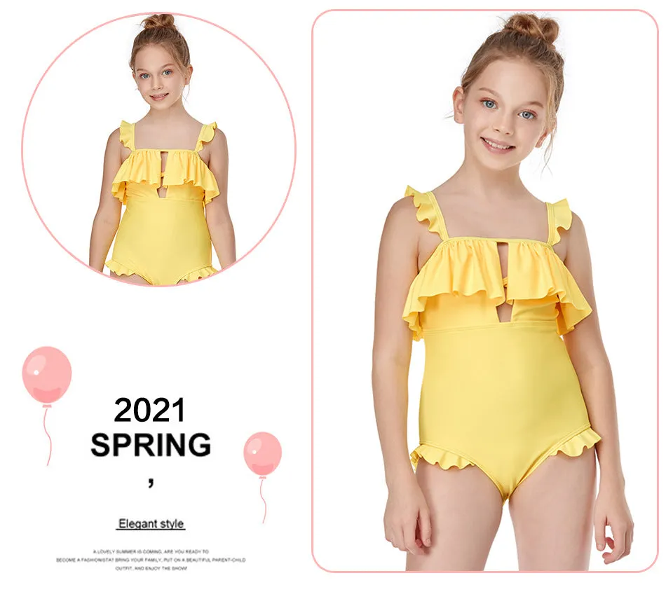 Swimsuit European New Girl's  Flying Nylon Children's Exclusive for Cross-Border