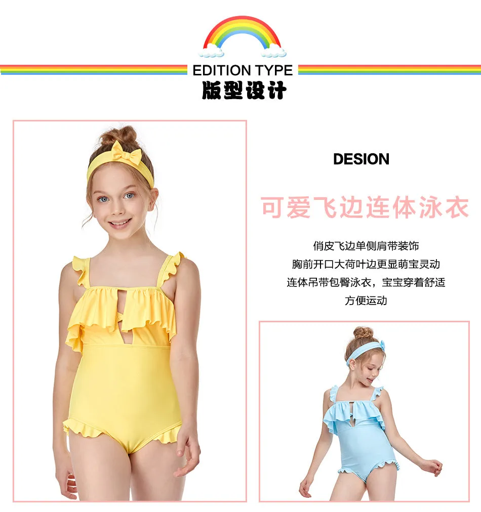 Swimsuit European New Girl's  Flying Nylon Children's Exclusive for Cross-Border