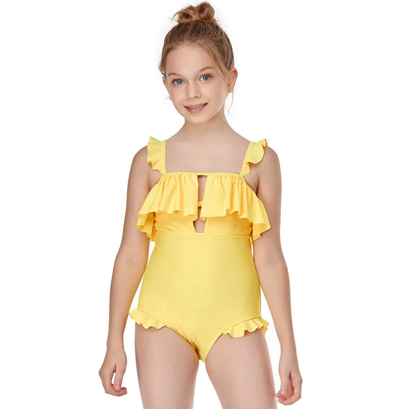 Swimsuit European New Girl's  Flying Nylon Children's Exclusive for Cross-Border