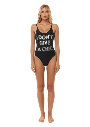 Swimsuit One Piece " I Don'T Give A Chic "