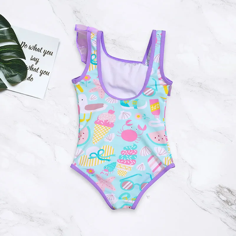 Swimsuit Summer Baby Girl One-Piece Medium and Large Children's Set Girls' Triangle