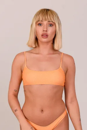 Tangerine Squeeze Lace up Crop Bikini Top