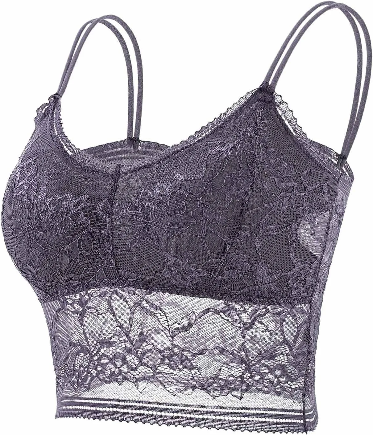 Tank with Built in Bra for Women Lace Wireless T Shirt Bra Lightly Lined Hides Back Fat Beauty Back Smoothing Bralettes