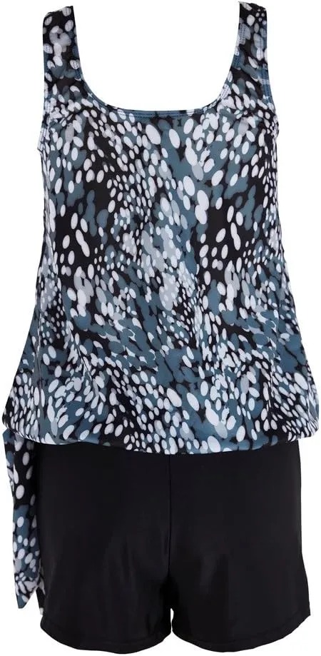 Tankini Swimsuits for Women Modest 2 Piece Bathing Suits High Waisted Tummy Control Swimwear Tank Top with Shorts