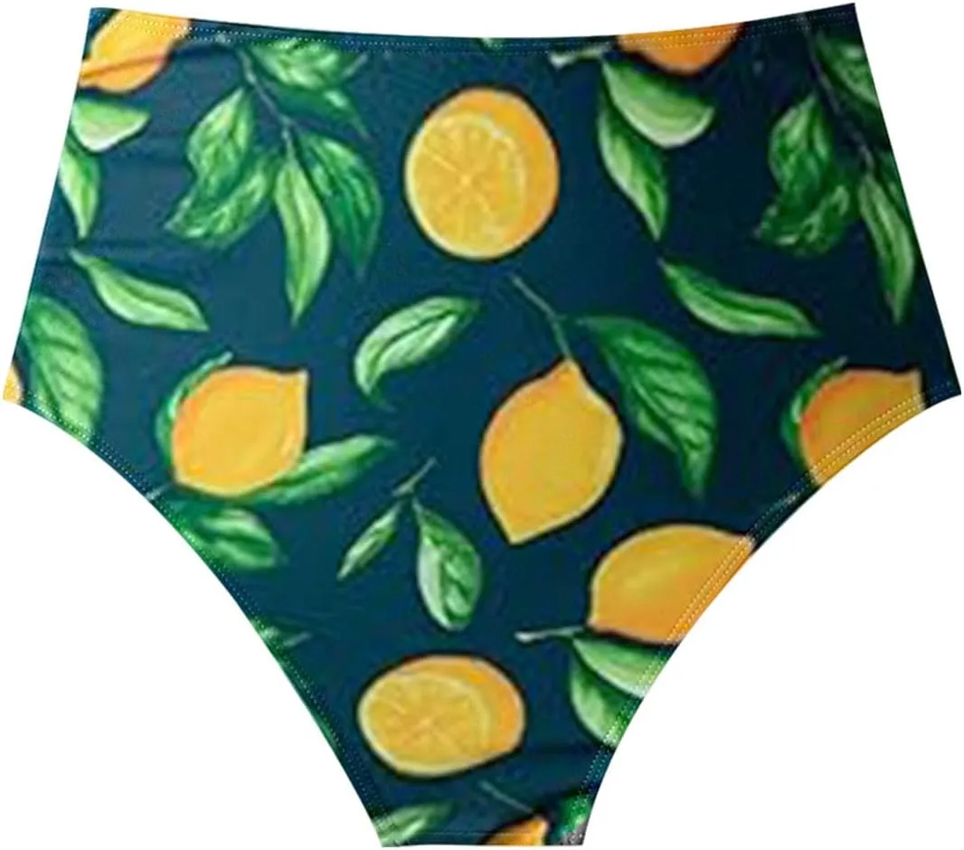 Tankini Swimsuits for Women Two Piece Tummy Control Bathing Suits Ruffle Hem Crop Top and High Waisted Bottom