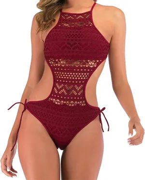 TARIENDY Sexy One Piece Swimsuit for Women Hollow Out Bathing Suits Summer Casual Beach Swimwear Vacation Retro Swim Suits