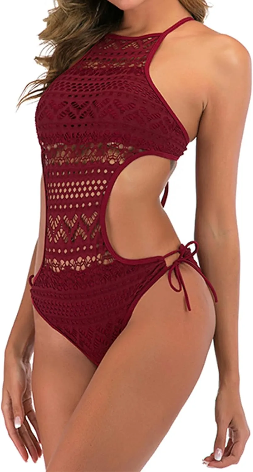 TARIENDY Sexy One Piece Swimsuit for Women Hollow Out Bathing Suits Summer Casual Beach Swimwear Vacation Retro Swim Suits