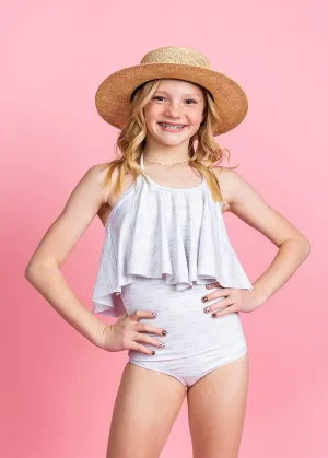 Taupe Dashes | Youth High-Waisted Bottoms
