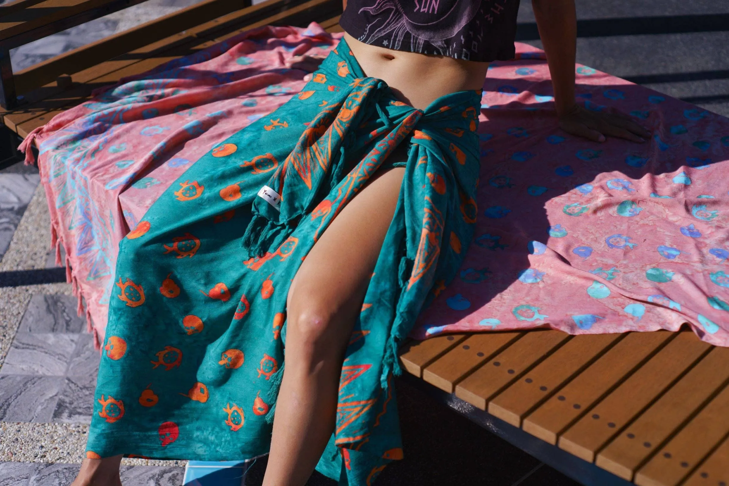 Teal Batik Sarong - TROPICAL DREAM