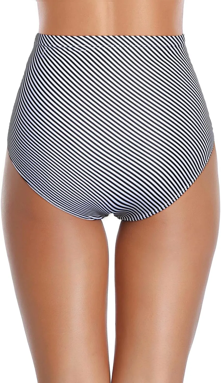 Tempt Me Women High Waisted Bikini Bottoms Tummy Control Swimsuit Bottoms Ruched Bathing Suit Bottom