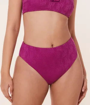 The 90s High Waist Bikini Bottom - Floral Lace - Aurora