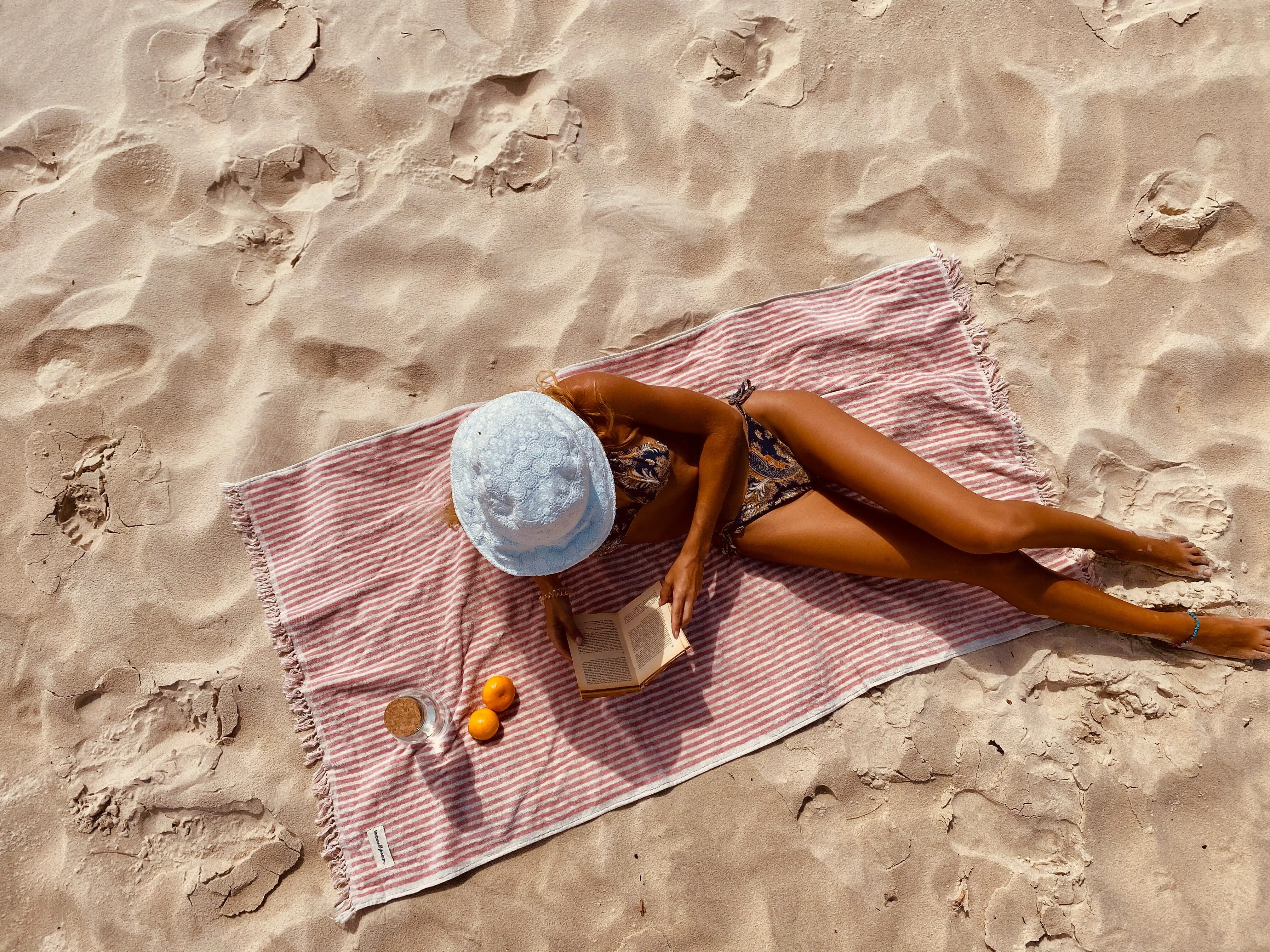 The Beach Towel - Lauren's Pink Stripe