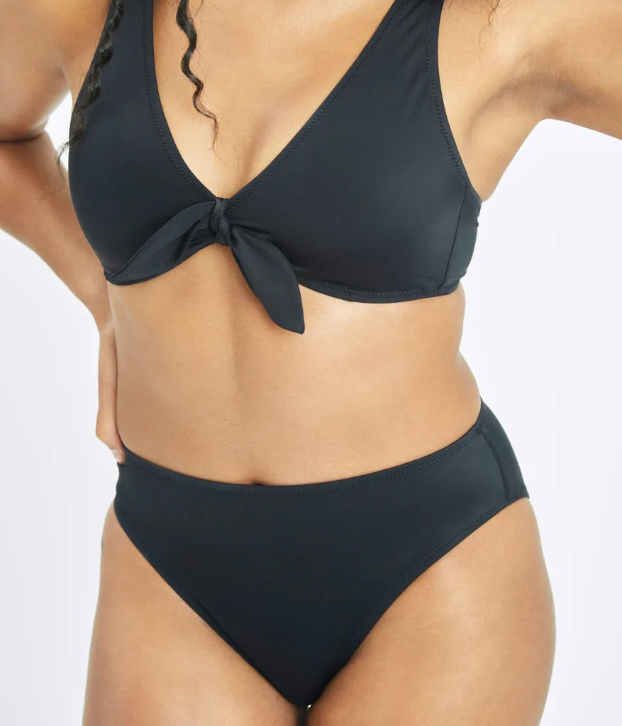 The Swim High Waist Bikini Bottom: Jet Black