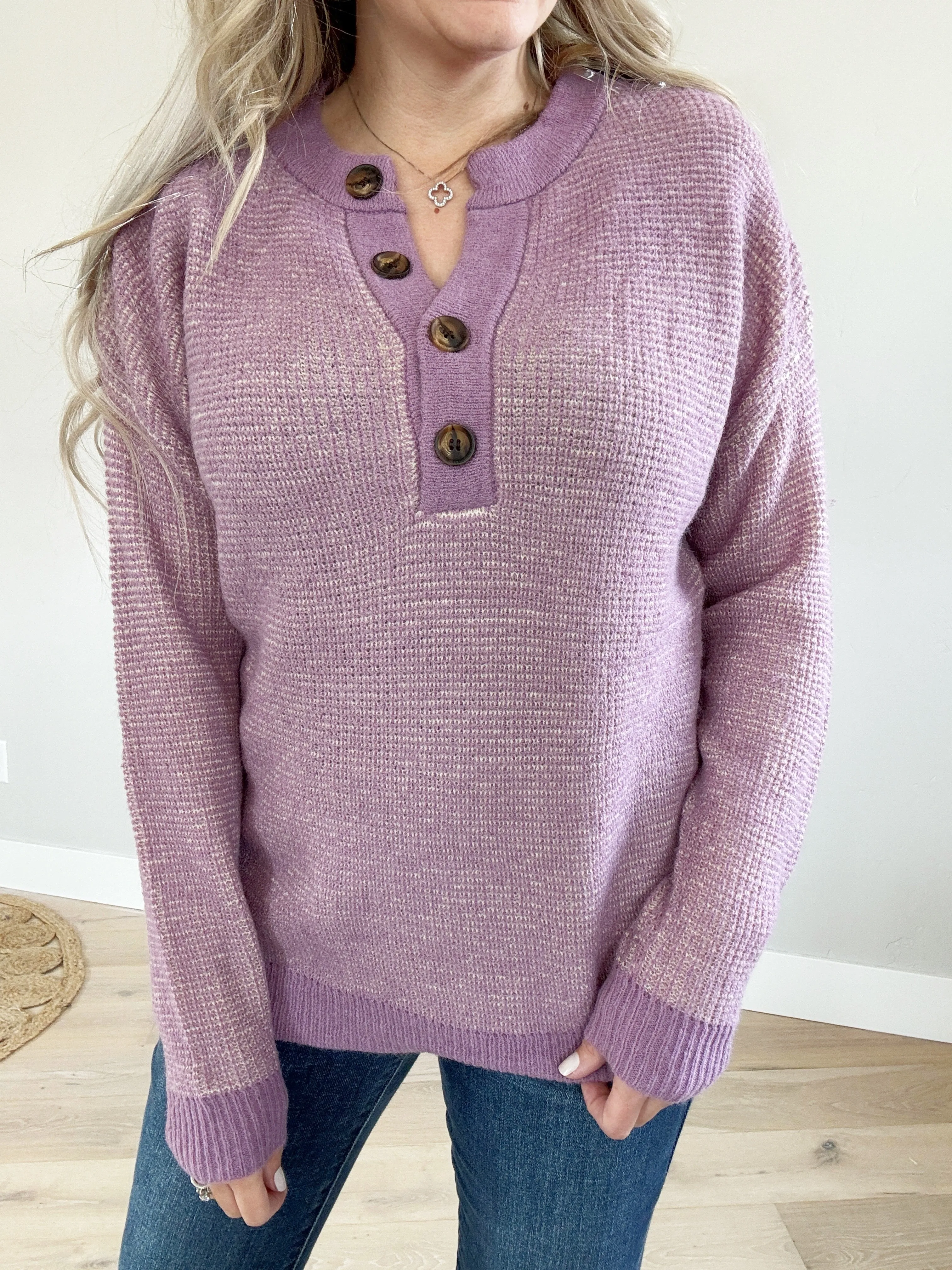The World Will Know Henley Long Sleeve In Grape