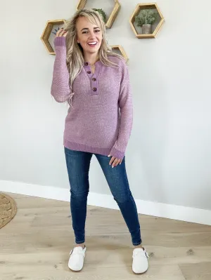 The World Will Know Henley Long Sleeve In Grape