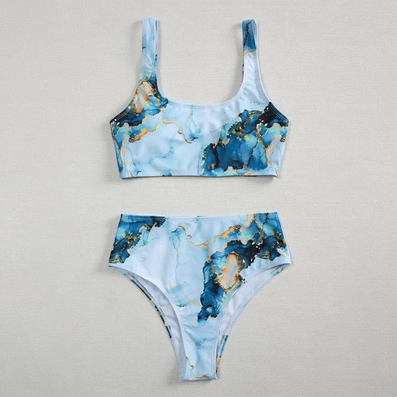 Tie-Dye Print Bikini Swimsuit