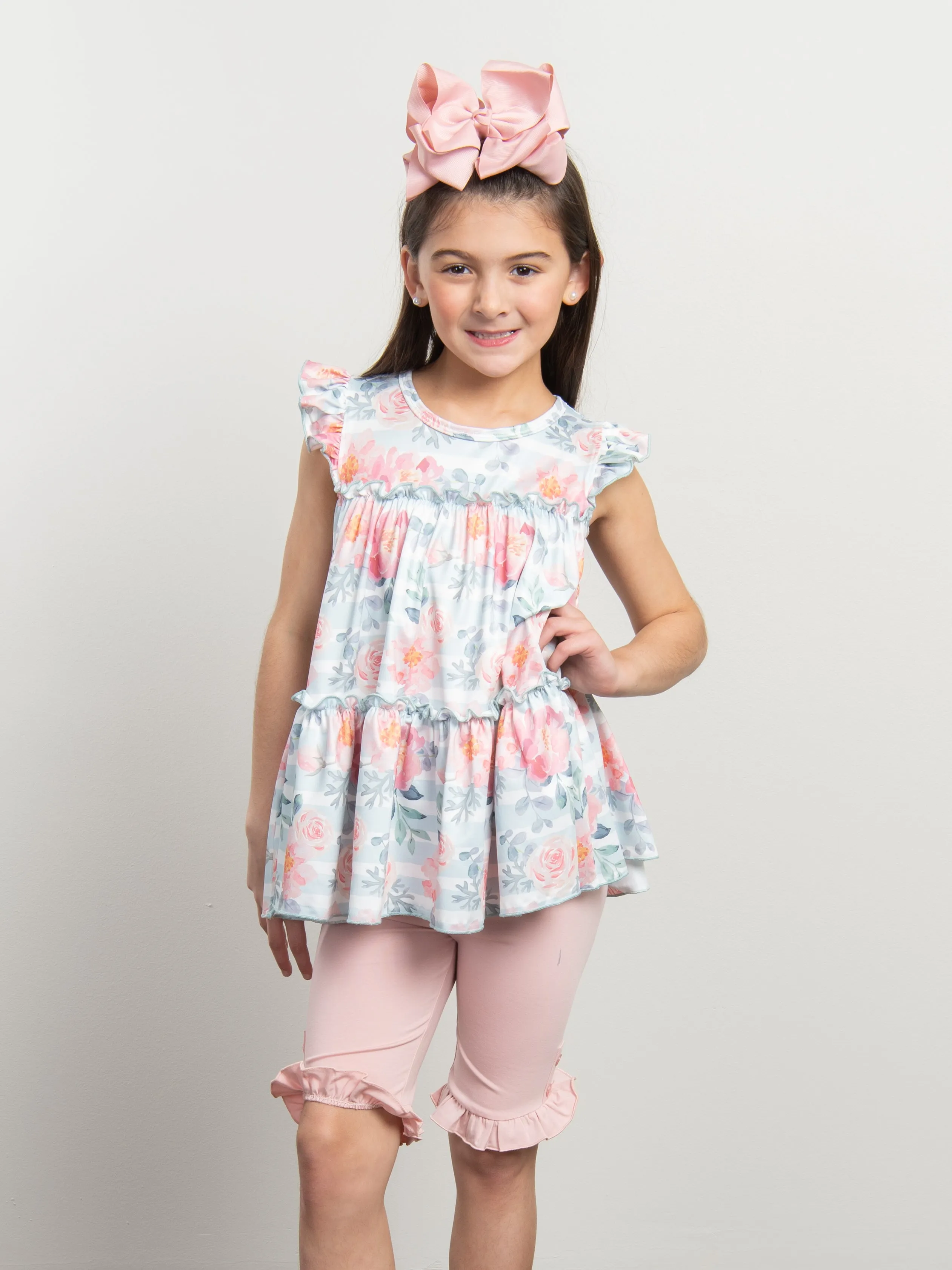Tiered Ruffle Tunic - Pink Rose
