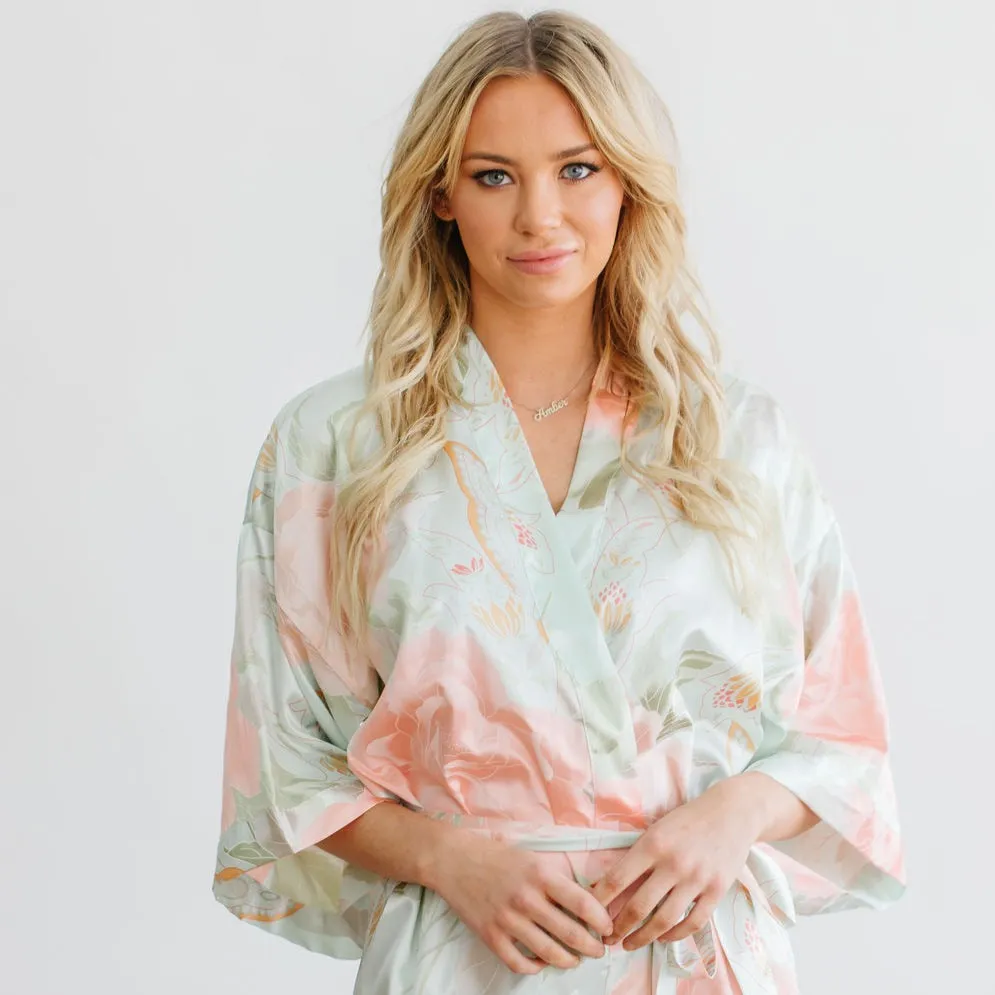 Tiffany Blue Big Floral Robe