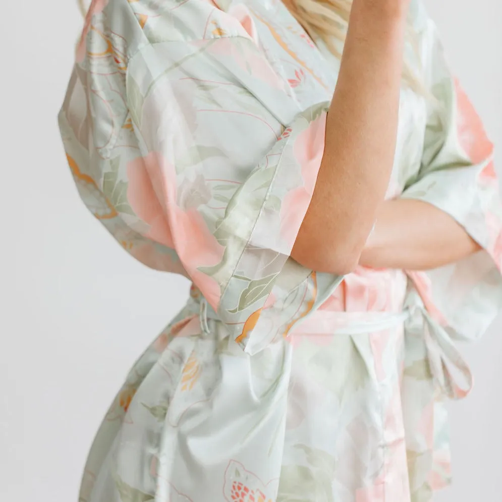 Tiffany Blue Big Floral Robe