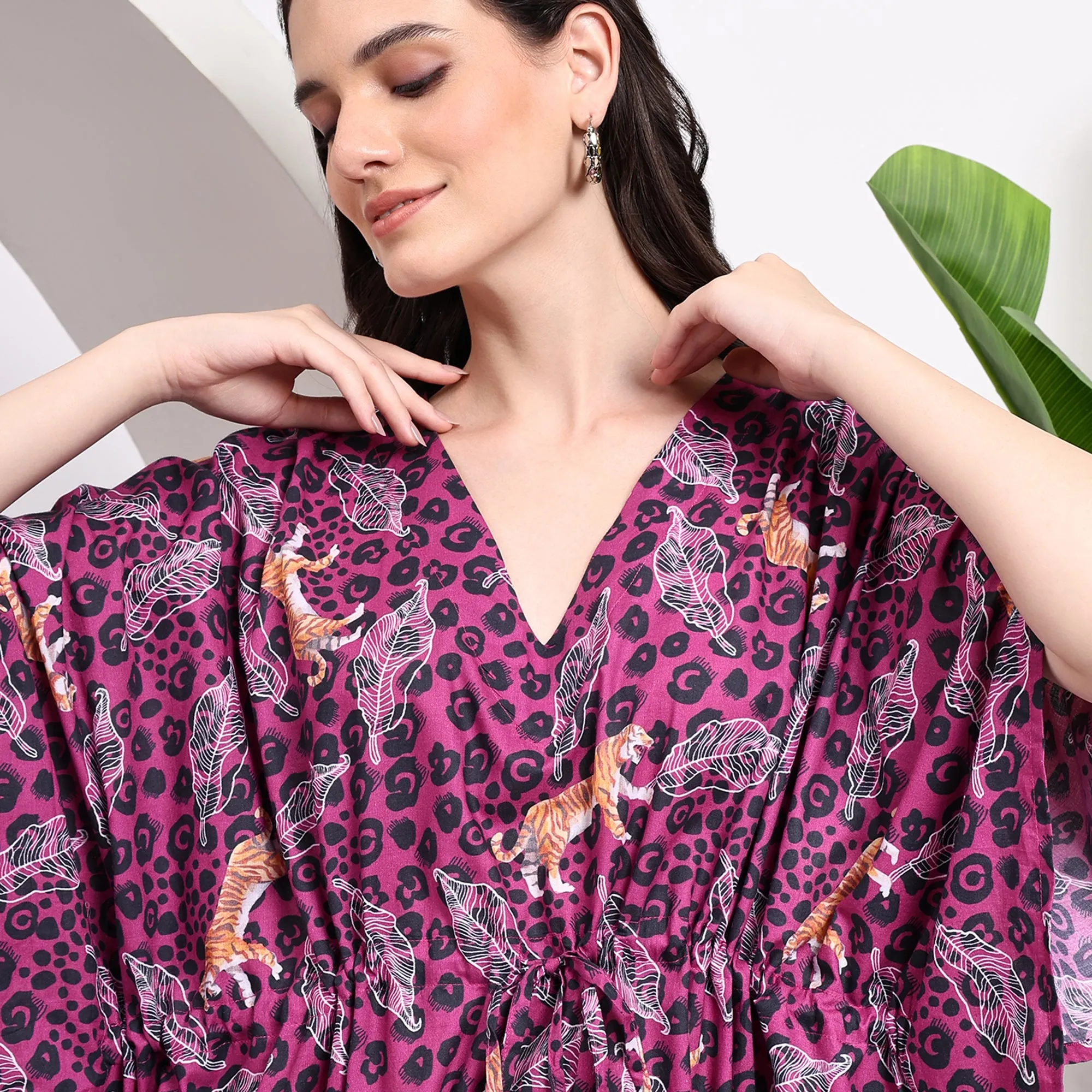 Tiger Printed Women's Kaftan Dress | Bold and Stylish