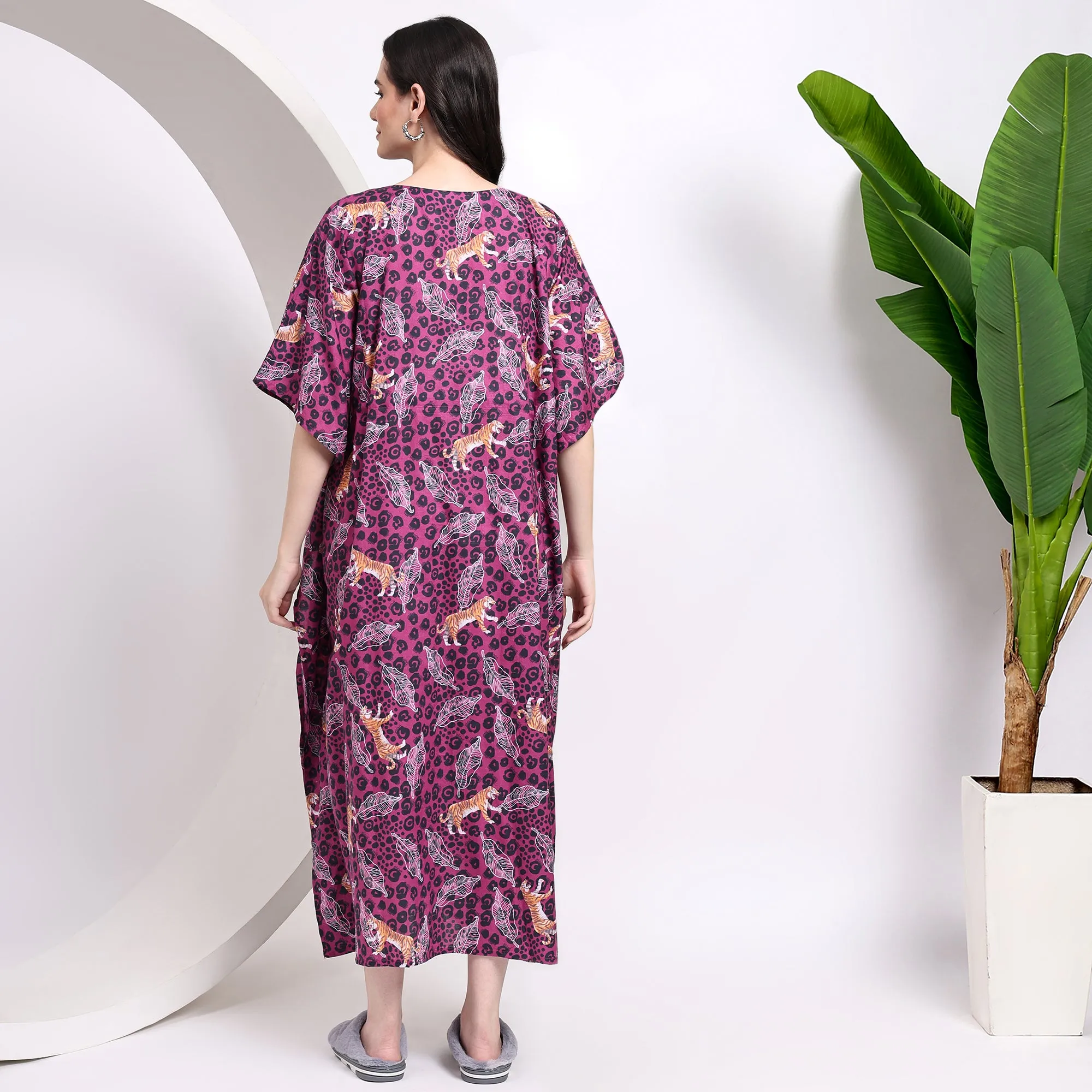 Tiger Printed Women's Kaftan Dress | Bold and Stylish