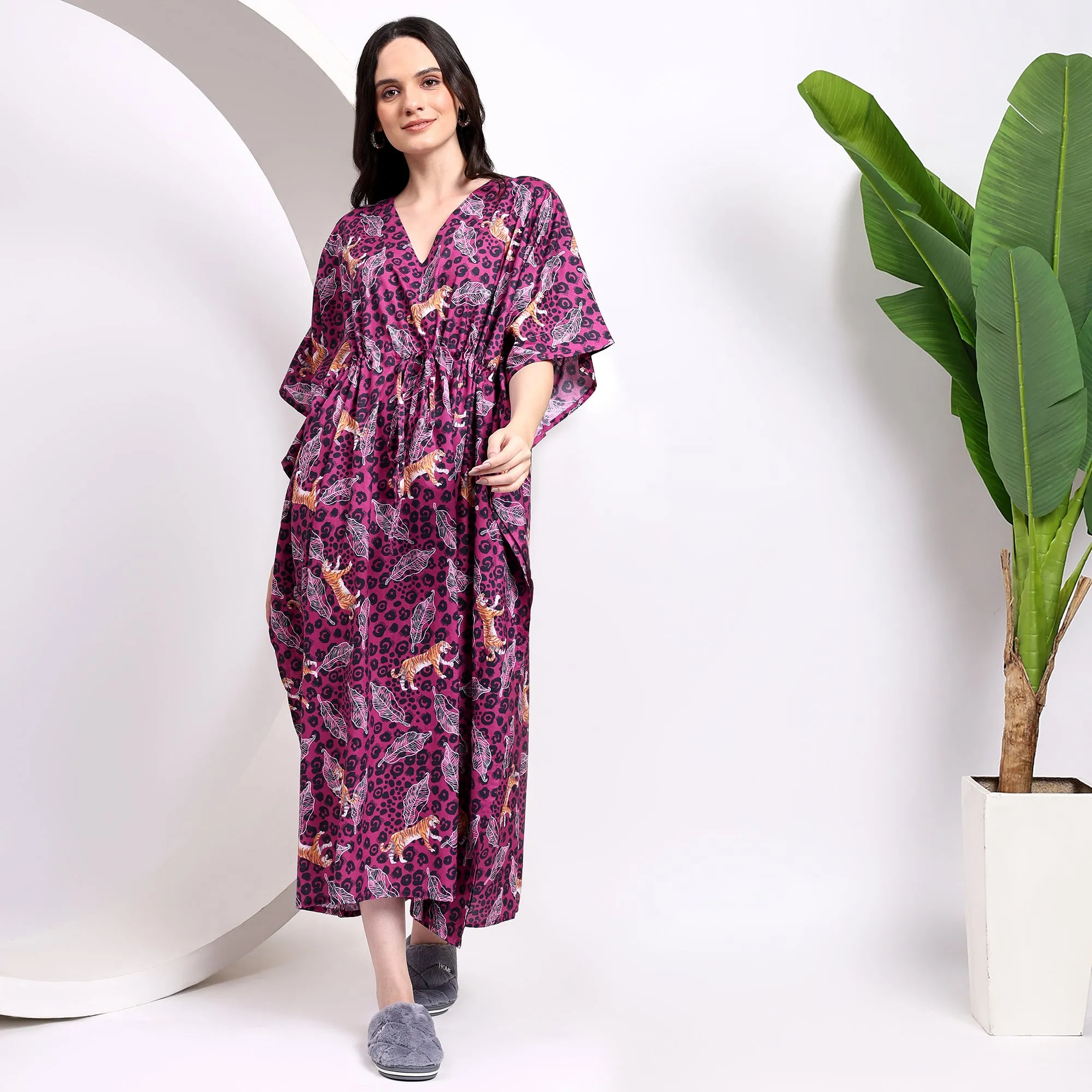 Tiger Printed Women's Kaftan Dress | Bold and Stylish