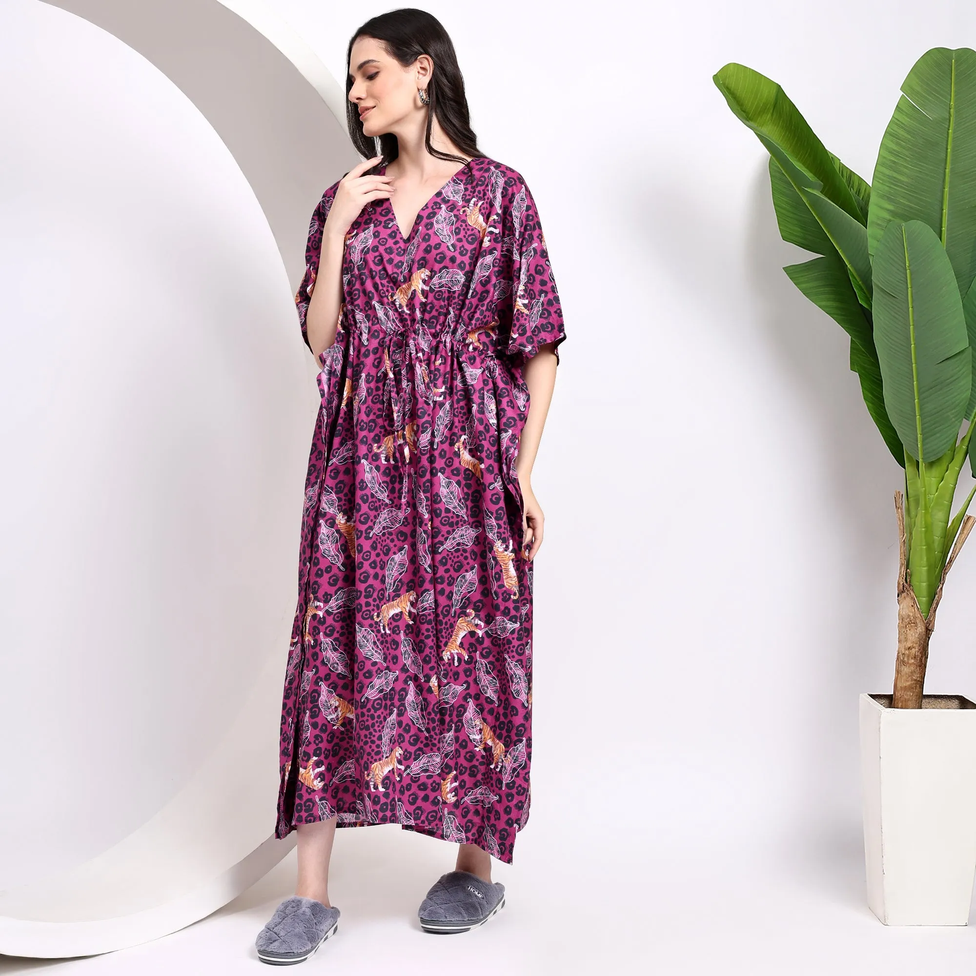 Tiger Printed Women's Kaftan Dress | Bold and Stylish