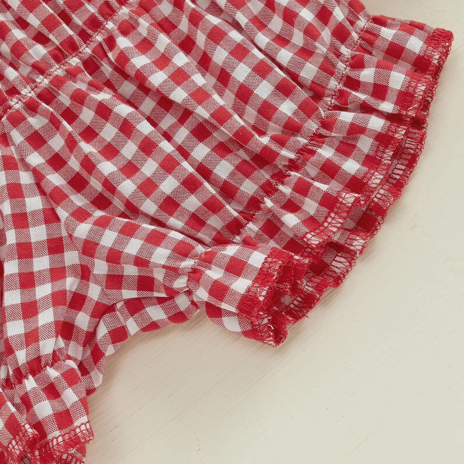 Toddler Baby Girl Gingham Shorts Summer Clothes Plaid Print Short Bloomer Elastic Waist Ruffled Bloomers Bottoms