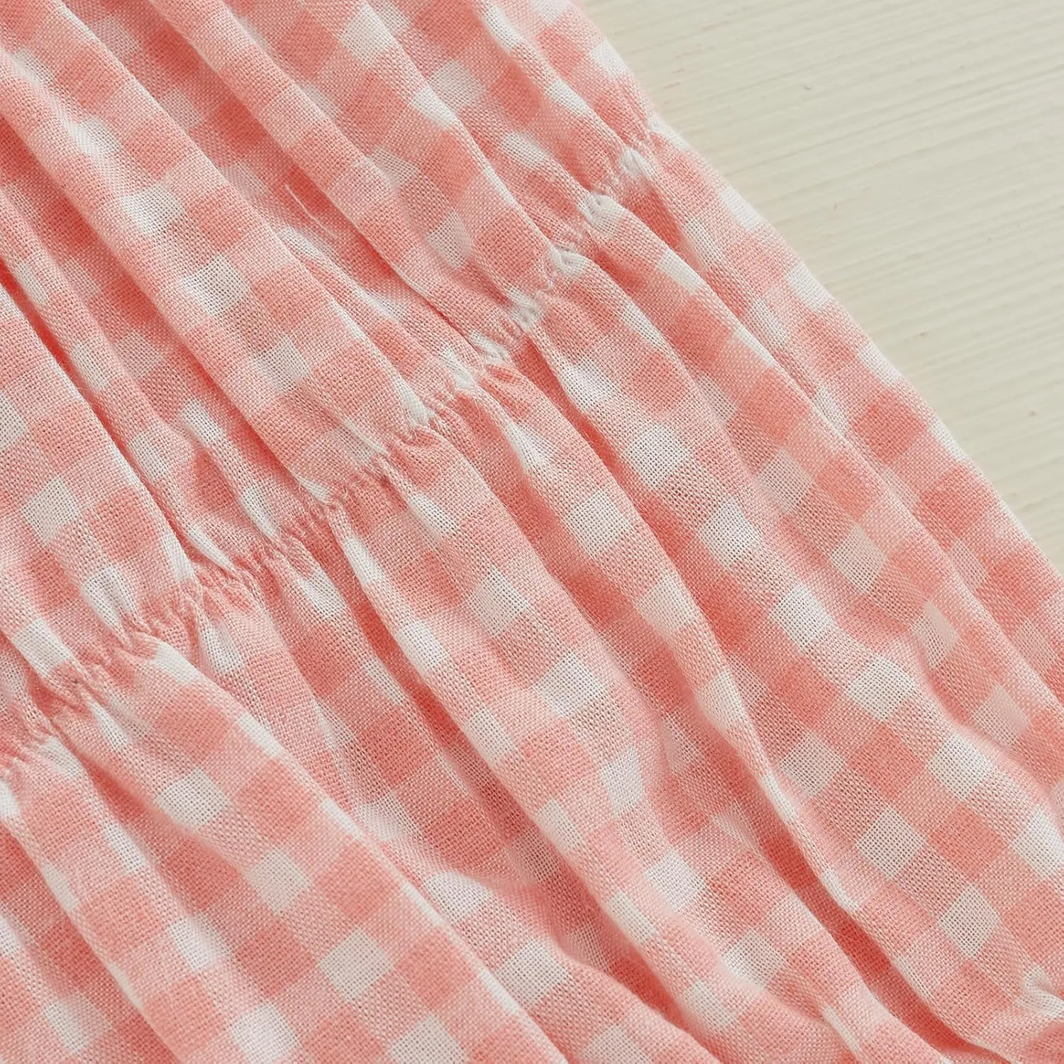 Toddler Baby Girl Gingham Shorts Summer Clothes Plaid Print Short Bloomer Elastic Waist Ruffled Bloomers Bottoms