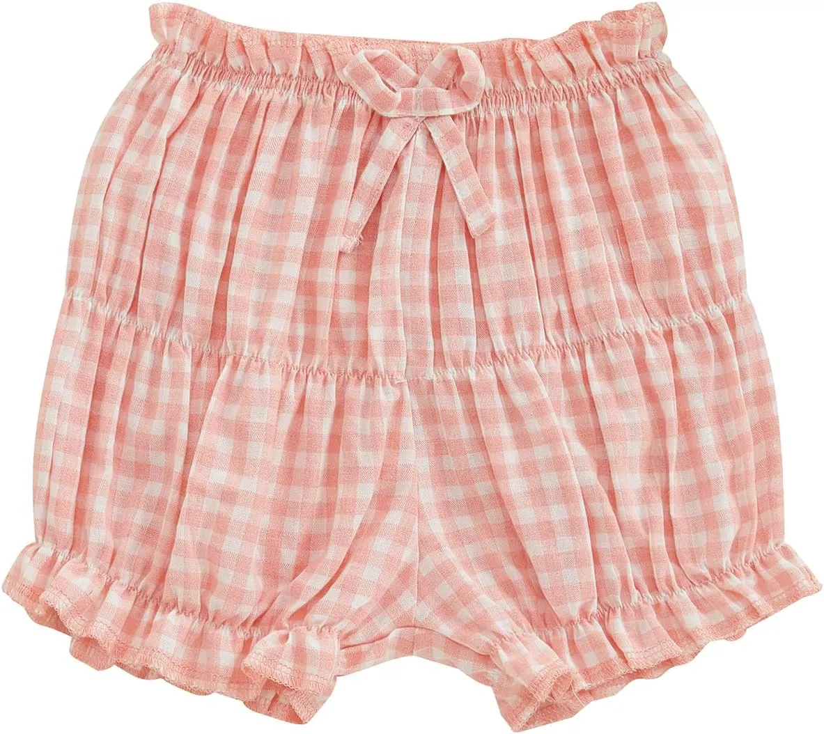 Toddler Baby Girl Gingham Shorts Summer Clothes Plaid Print Short Bloomer Elastic Waist Ruffled Bloomers Bottoms