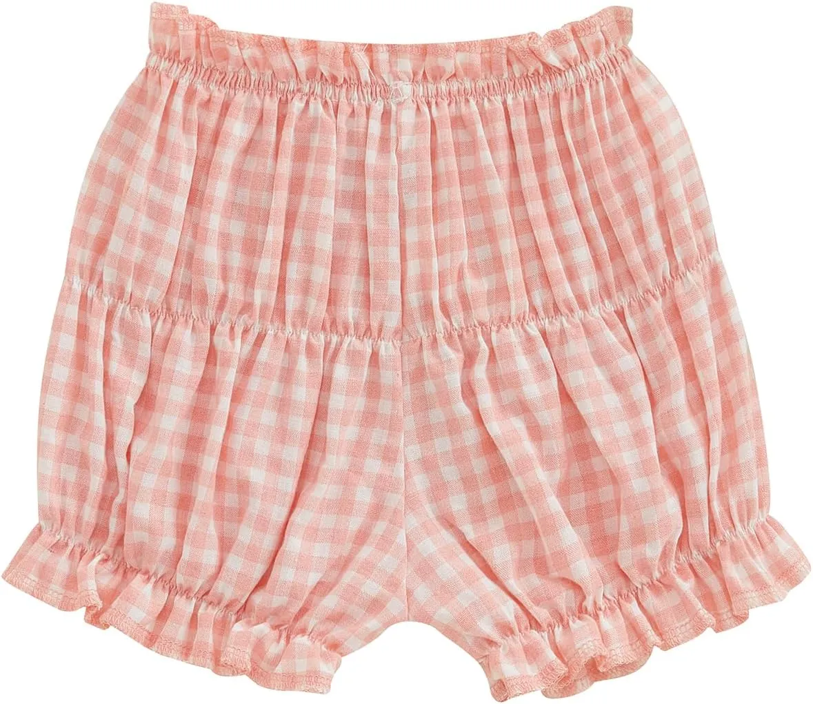 Toddler Baby Girl Gingham Shorts Summer Clothes Plaid Print Short Bloomer Elastic Waist Ruffled Bloomers Bottoms