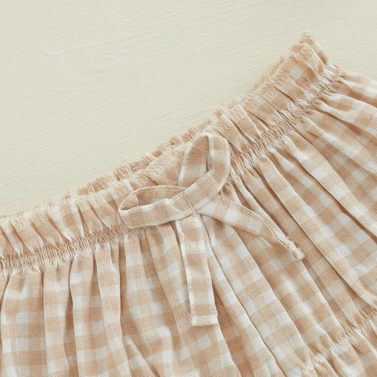 Toddler Baby Girl Gingham Shorts Summer Clothes Plaid Print Short Bloomer Elastic Waist Ruffled Bloomers Bottoms