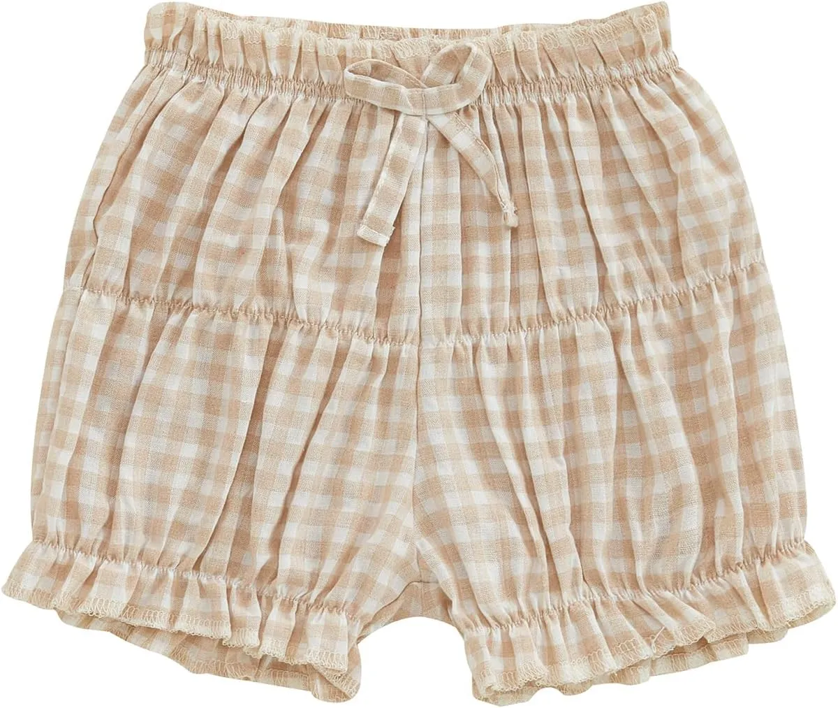 Toddler Baby Girl Gingham Shorts Summer Clothes Plaid Print Short Bloomer Elastic Waist Ruffled Bloomers Bottoms