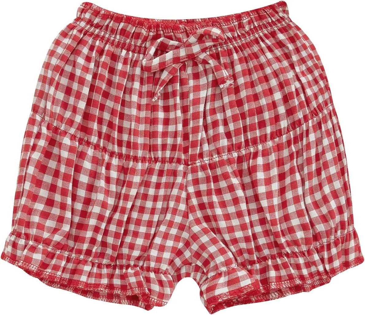 Toddler Baby Girl Gingham Shorts Summer Clothes Plaid Print Short Bloomer Elastic Waist Ruffled Bloomers Bottoms