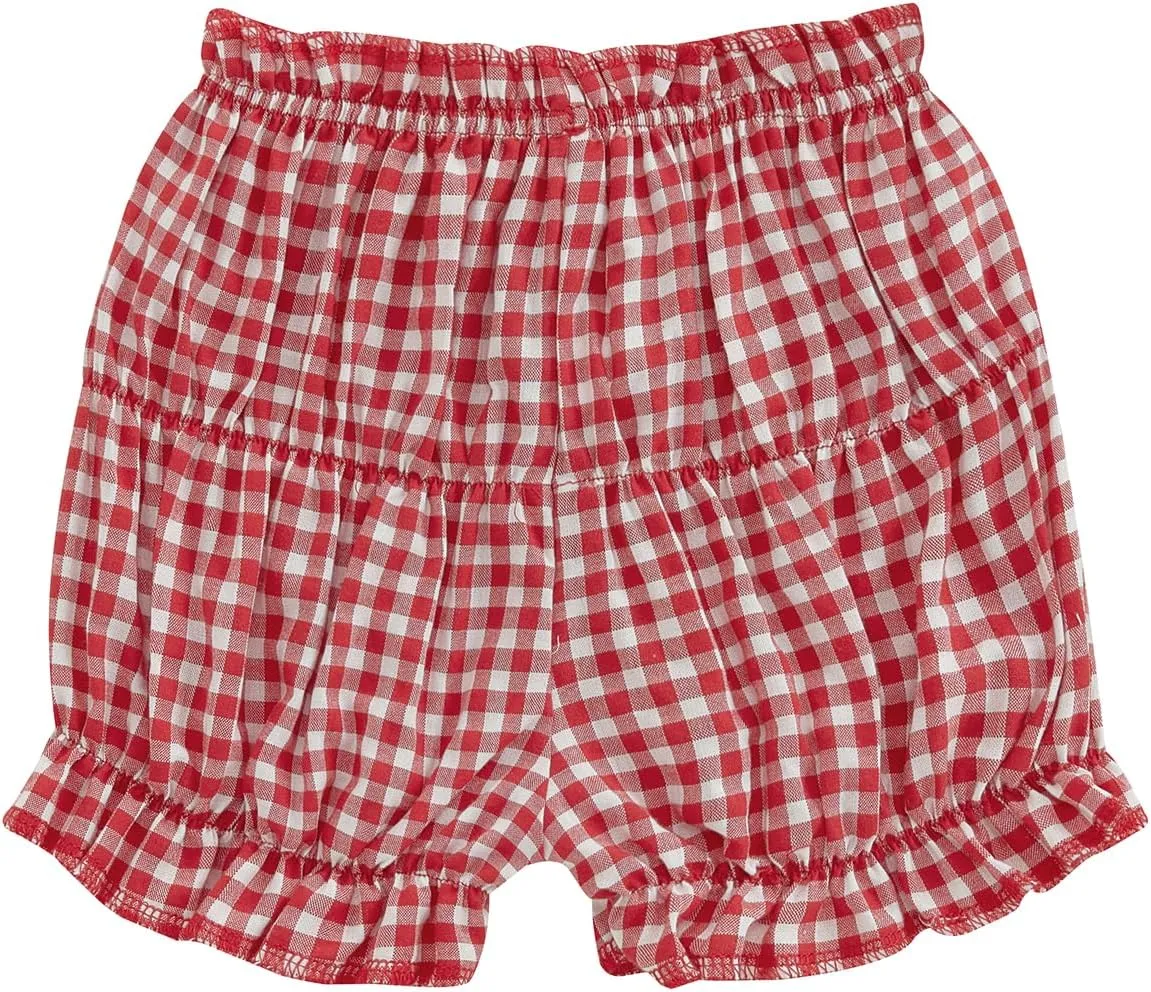 Toddler Baby Girl Gingham Shorts Summer Clothes Plaid Print Short Bloomer Elastic Waist Ruffled Bloomers Bottoms